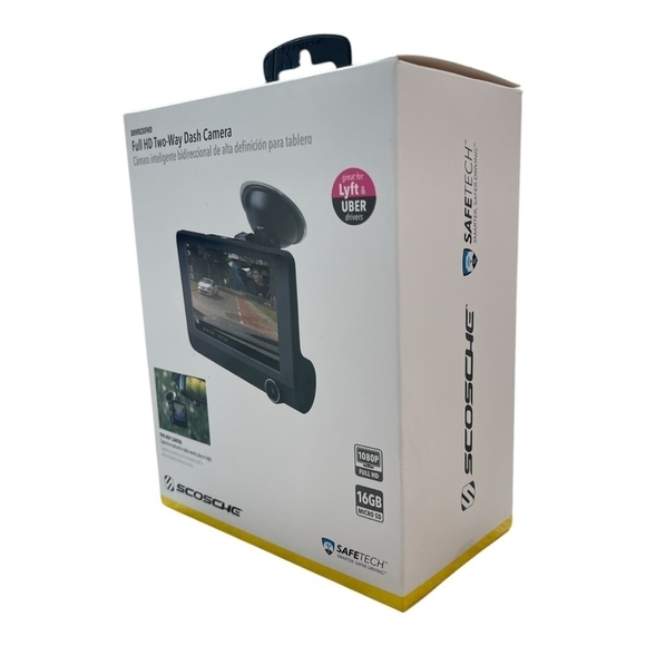 NIB Car Camera with Adjustable Suction Cup Scosche Black Two-Way Dash Camera - Picture 8 of 8